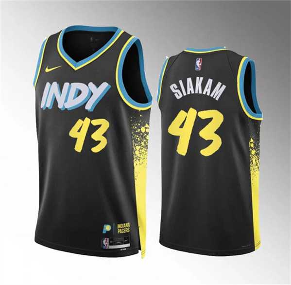 Men%27s Indiana Pacers #43 Pascal Siakam Black 2023-24 City Edition Stitched Basketball Jersey Dzhi->cleveland cavaliers->NBA Jersey